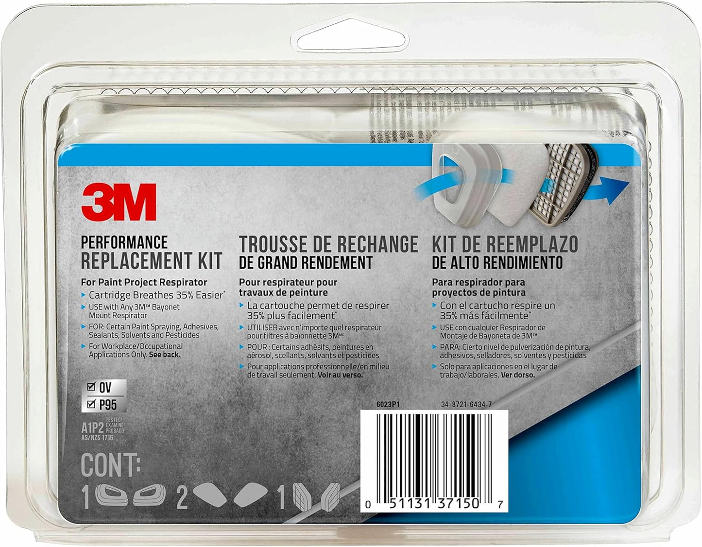3M Safety Respirator Supply Kit 6023P